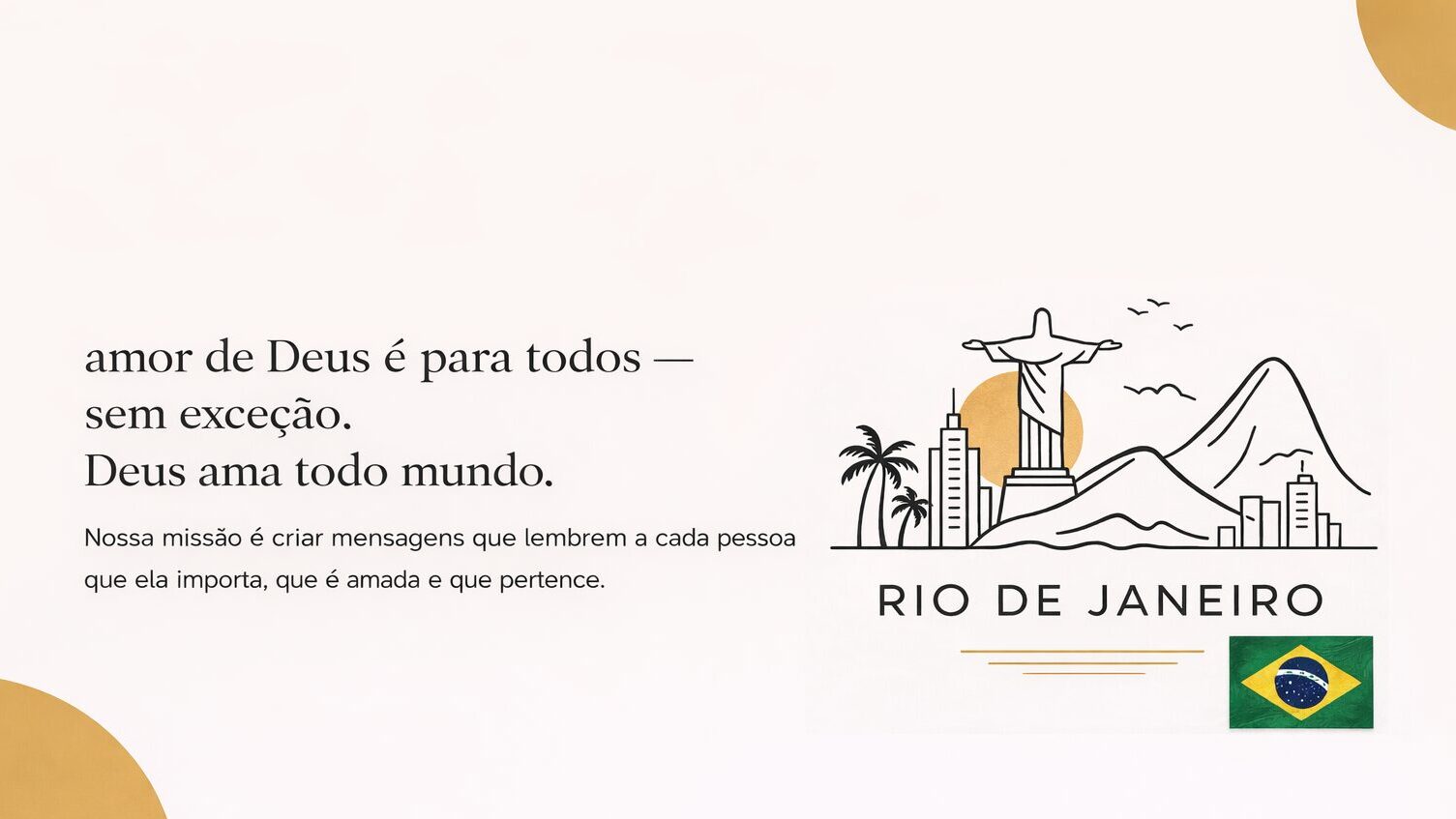Illustration of Rio de Janeiro landmarks with a Portuguese quote about music.