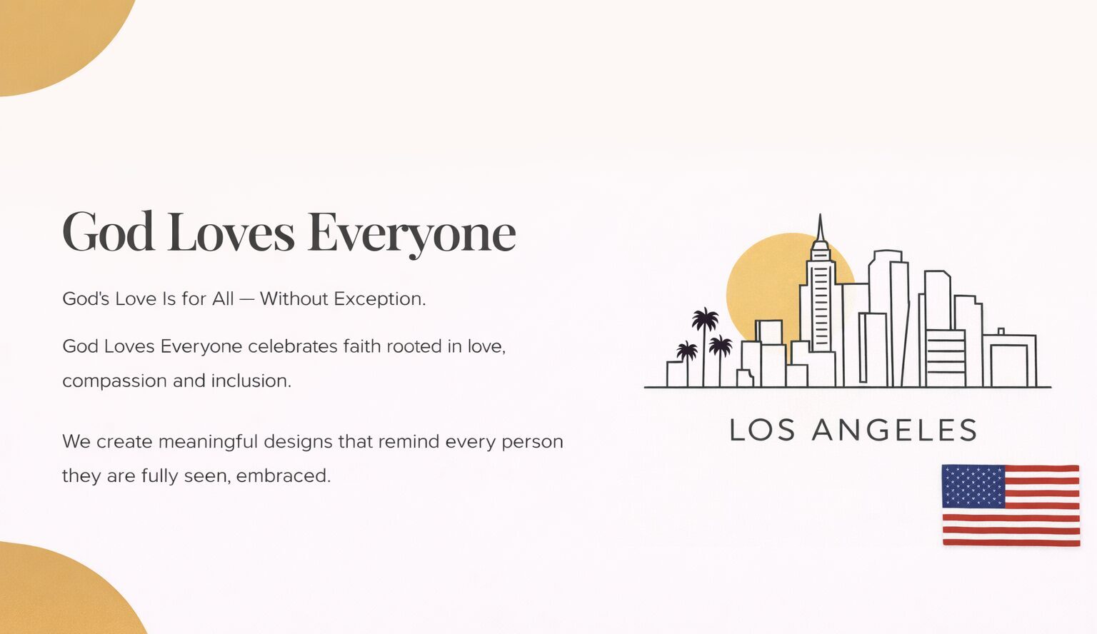 Illustration of diverse people embracing love in Los Angeles.